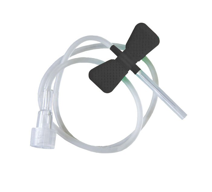 Aiguille Epicranienne Noir 22G – Stérile avec Ailettes