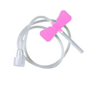 Aiguille Epicranienne Rose 18G - Stérile avec Ailettes